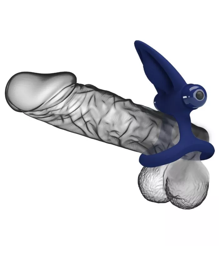 PRETTY LOVE - MAT DOUBLE ANNEAU AVEC VIBRATION & STIMULATEUR BLEU PRETTY LOVE - MAT DOUBLE ANNEAU AVEC VIBRATION & STIMULATEUR BLEU