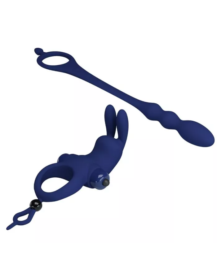 PRETTY LOVE - AYAD ANNEAU VIBRATEUR LAPIN AVEC PLUG BLEU PRETTY LOVE - AYAD ANNEAU VIBRATEUR LAPIN AVEC PLUG BLEU