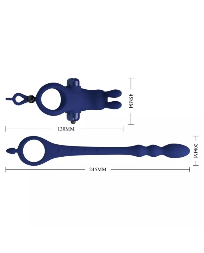 PRETTY LOVE - AYAD ANNEAU VIBRATEUR LAPIN AVEC PLUG BLEU PRETTY LOVE - AYAD ANNEAU VIBRATEUR LAPIN AVEC PLUG BLEU