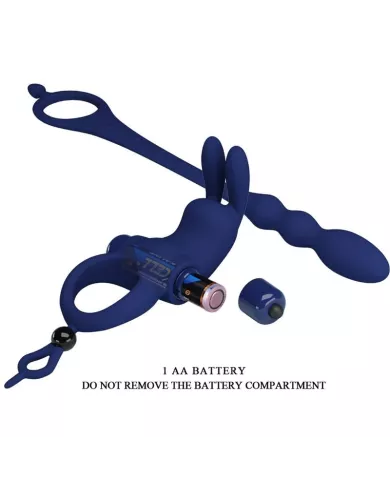 PRETTY LOVE - AYAD ANNEAU VIBRATEUR LAPIN AVEC PLUG BLEU PRETTY LOVE - AYAD ANNEAU VIBRATEUR LAPIN AVEC PLUG BLEU