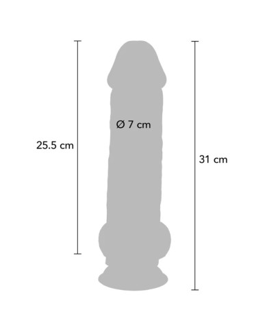 GET REAL - PÉNIS RÉALISTE DE LUXE AVEC TESTICULES EXTRA ÉPAIS DE 31 CM