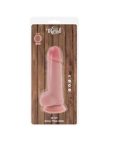 GET REAL - PÉNIS RÉALISTE DE LUXE AVEC TESTICULES EXTRA ÉPAIS DE 31 CM