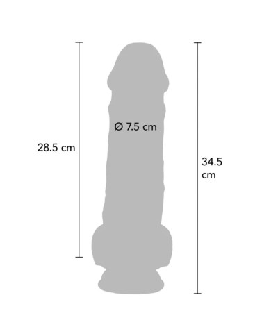 GET REAL - PÉNIS RÉALISTE DE LUXE AVEC TESTICULES EXTRA ÉPAIS DE 34,5 CM