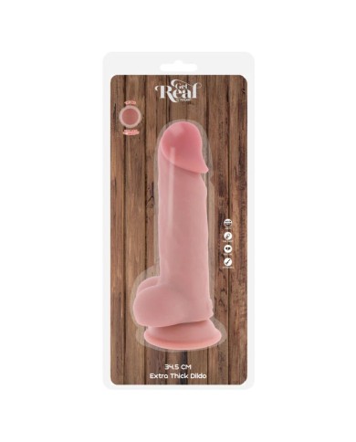 GET REAL - PÉNIS RÉALISTE DE LUXE AVEC TESTICULES EXTRA ÉPAIS DE 34,5 CM