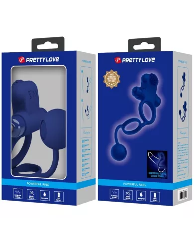 PRETTY LOVE - REMINGTON DOUBLE ANNEAU VIBRANT AVEC PLUG BLEU