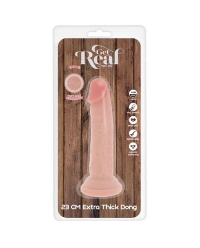 GET REAL - PÉNIS DE LUXE ÉPAIS DOUBLE DENSITÉ EN TPE 23 CM