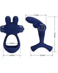 PRETTY LOVE - FRANCISCO DOUBLE ANNEAU VIBRANT LAPIN BLEU PRETTY LOVE - FRANCISCO DOUBLE ANNEAU VIBRANT LAPIN BLEU