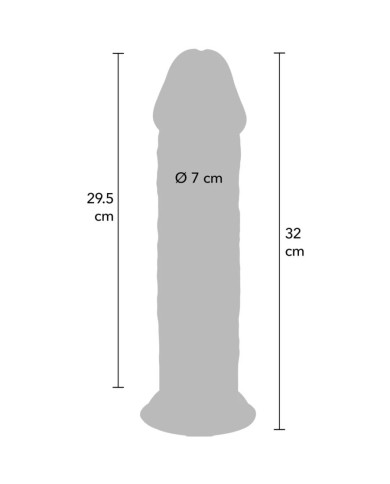 GET REAL - PÉNIS DE LUXE ÉPAIS DOUBLE DENSITÉ EN TPE 32 CM