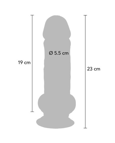 GET REAL - PÉNIS RÉALISTE DE LUXE AVEC TESTICULES EXTRA ÉPAIS DE 23 CM
