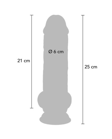 GET REAL - PÉNIS RÉALISTE DE LUXE AVEC TESTICULES EXTRA ÉPAIS DE 25 CM