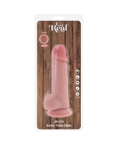 GET REAL - PÉNIS RÉALISTE DE LUXE AVEC TESTICULES EXTRA ÉPAIS DE 25 CM