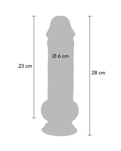 GET REAL - PÉNIS RÉALISTE DE LUXE AVEC TESTICULES EXTRA ÉPAIS DE 28 CM