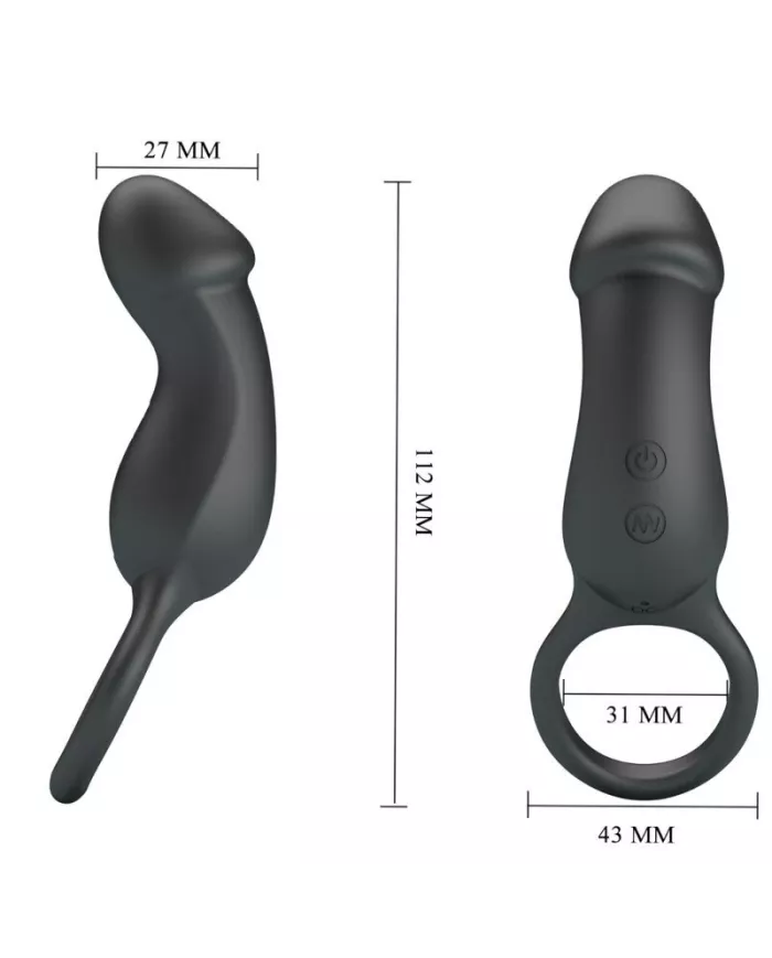 PRETTY LOVE - TRAE ANNEAU VIBRANT AVEC STIMULATEUR NOIR PRETTY LOVE - TRAE ANNEAU VIBRANT AVEC STIMULATEUR NOIR