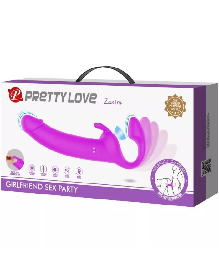 PRETTY LOVE - ZANINI STRAPLESS STRAP-ON 10 VIBRATIONS VIOLET PRETTY LOVE - ZANINI STRAPLESS STRAP-ON 10 VIBRATIONS VIOLET