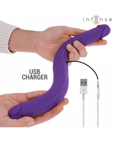 INTENSE - GUNTER DILDO DOUBLE VIBRATEUR 40 CM VIOLET TÉLÉCOMMANDE