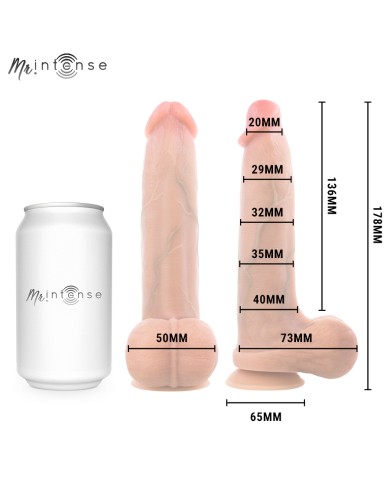 MR INTENSE - BRUCE S GODEMICHET EN SILICONE AVEC TESTICULES 17,8 CM -Ø- 4 CM