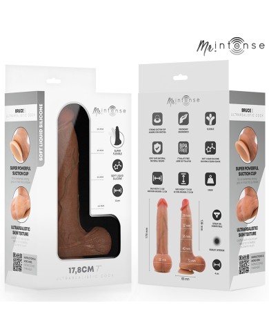 MR INTENSE - BRUCE S GODEMICHET EN SILICONE AVEC TESTICULES 17,8 CM -Ø- 4 CM