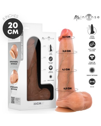 MR INTENSE - BRUCE M GODE EN SILICONE AVEC TESTICULES 20 CM -Ø- 4,5 CM