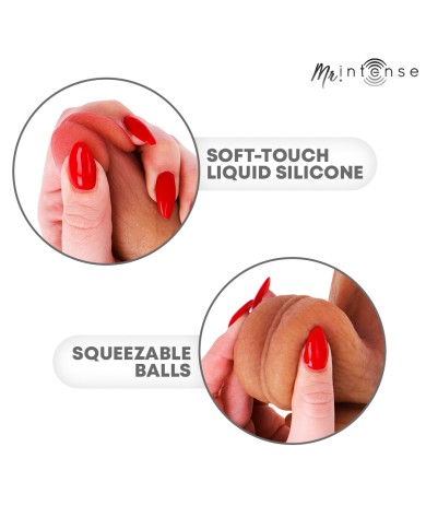 MR INTENSE - BRUCE M GODE EN SILICONE AVEC TESTICULES 20 CM -Ø- 4,5 CM