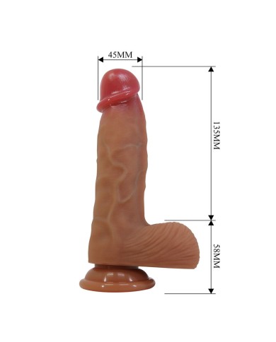 PRETTY LOVE - DUVALL GODEMICHET RÉALISTE AVEC VENTOUSE 19,3 CM -Ø- 4,5 CM