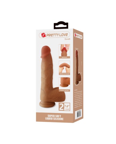 PRETTY LOVE - DUVALL GODEMICHET RÉALISTE AVEC VENTOUSE 19,3 CM -Ø- 4,5 CM