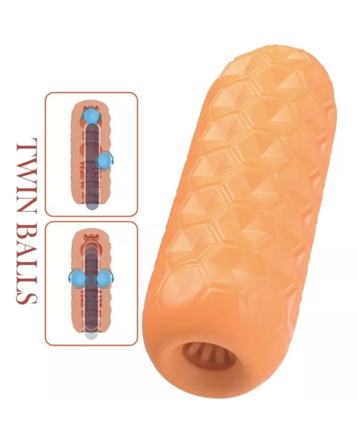 PRETTY LOVE - MASTURBATEUR POUR HOMME À DEUX BOULES ORANGE PRETTY LOVE - MASTURBATEUR POUR HOMME À DEUX BOULES ORANGE