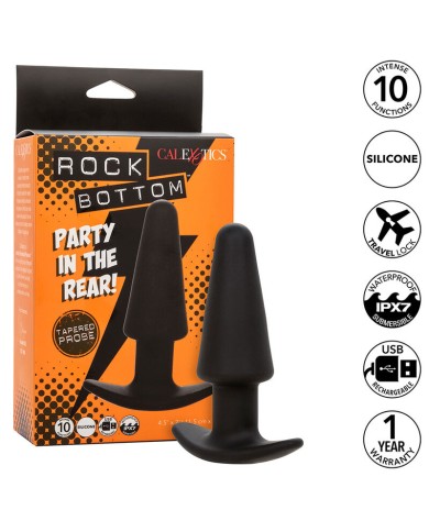 CALEXOTICS - ROCK BOTTOM TAPERED ANAL PLUG 10 VIBRATIONS SILICONE NOIR