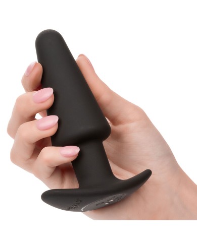 CALEXOTICS - ROCK BOTTOM TAPERED ANAL PLUG 10 VIBRATIONS SILICONE NOIR