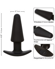 CALEXOTICS - ROCK BOTTOM TAPERED ANAL PLUG 10 VIBRATIONS SILICONE NOIR