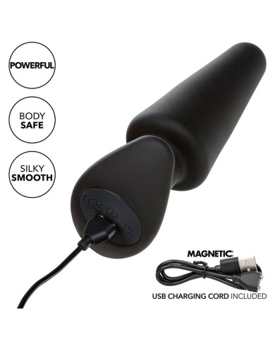 CALEXOTICS - ROCK BOTTOM TAPERED ANAL PLUG 10 VIBRATIONS SILICONE NOIR