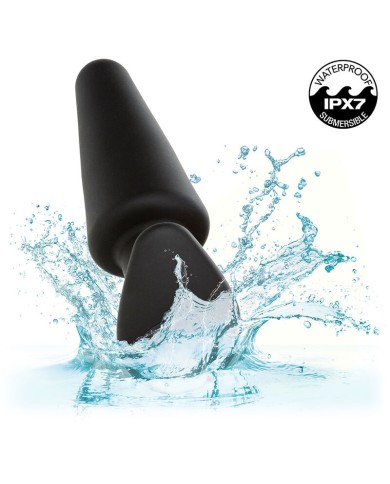 CALEXOTICS - ROCK BOTTOM TAPERED ANAL PLUG 10 VIBRATIONS SILICONE NOIR