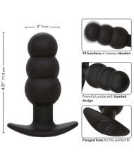 CALEXOTICS - ROCK BOTTOM PLUG ANAL PERLÉ 10 VIBRATIONS SILICONE NOIR