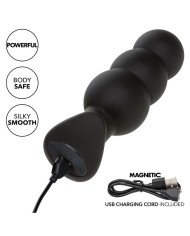 CALEXOTICS - ROCK BOTTOM PLUG ANAL PERLÉ 10 VIBRATIONS SILICONE NOIR