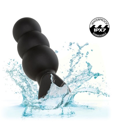CALEXOTICS - ROCK BOTTOM PLUG ANAL PERLÉ 10 VIBRATIONS SILICONE NOIR
