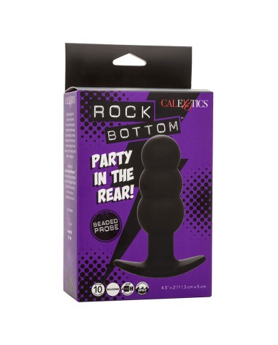 CALEXOTICS - ROCK BOTTOM PLUG ANAL PERLÉ 10 VIBRATIONS SILICONE NOIR