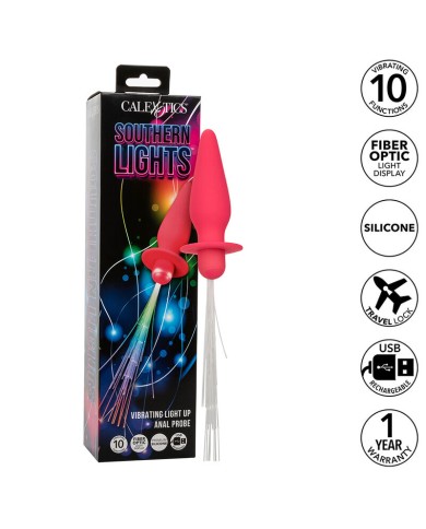 CALEXOTICS - SOUTHERN LIGHTS LIGHT UP PLUG ANAL 10 VIBRATIONS SILICONE ROSE