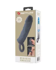 PRETTY LOVE - MANCHON DE PÉNIS EN PEAU RÉALISTE GRIS FONCÉ