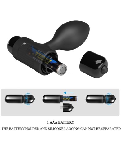 PRETTY LOVE - VIBRA BUTT 10 VIBRATIONS PLUG ANAL NOIR