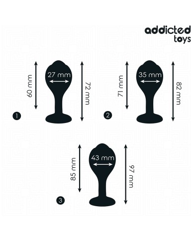 ADDICTED TOYS - LOT DE 3 PLUG ANAL AVEC BIJOU
