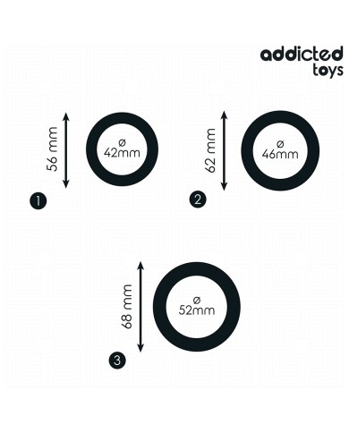 ADDICTED TOYS - LOT D'ANNEAUX PLATS EN SILICONE