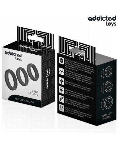ADDICTED TOYS - LOT D'ANNEAUX PLATS EN SILICONE