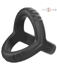 INTENSE - CARSON ANNEAU PÉNIS DOUBLE SILICONE NOIR MODÈLE 4
