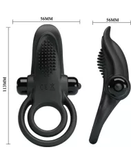PRETTY LOVE - DOUBLE ANNEAU VIBRANT + STIMULATEUR DE CLITORIS 10 VIBRATIONS NOIR PRETTY LOVE - DOUBLE ANNEAU VIBRANT + STIMULATEUR DE CLITORIS 10 VIBRATIONS NOIR