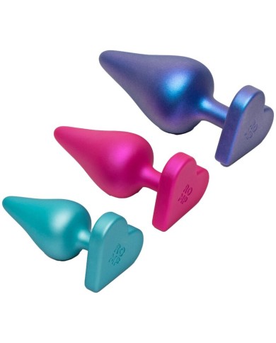 ROMP - KIT D'ENTRAÎNEMENT ANAL LUSTER TAILLES S/M/L AVEC BASE EN FORME DE CŒUR