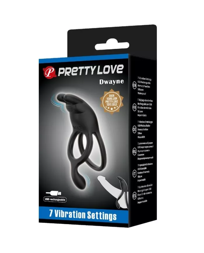 PRETTY LOVE - SETH DOUBLE ANNEAU VIBRANT LAPIN 7 VIBRATIONS NOIR PRETTY LOVE - SETH DOUBLE ANNEAU VIBRANT LAPIN 7 VIBRATIONS NOIR