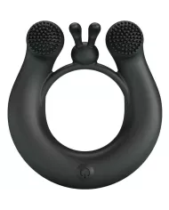 PRETTY LOVE - ANNEAU VIBRANT DAHLIA + STIMULATEUR DE CLITORIS 12 VIBRATIONS NOIR