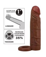 PRETTY LOVE - MANCHON DE PÉNIS KAILE AVEC EXTENSION DE 2,5 CM MULATTO PRETTY LOVE - MANCHON DE PÉNIS KAILE AVEC EXTENSION DE 2,5 CM MULATTO