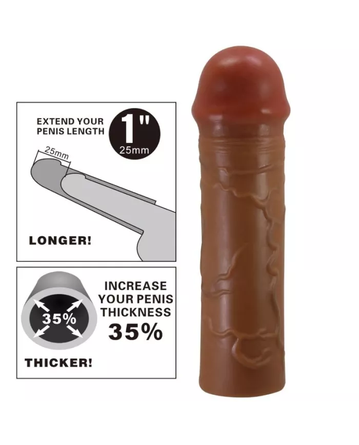 PRETTY LOVE - MANCHON DE PÉNIS NILE AVEC EXTENSION DE 2,5 CM MULÂTRE