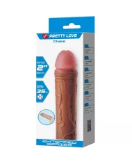 PRETTY LOVE - MANCHON DE PÉNIS CHANE AVEC EXTENSION DE 5 CM MULÂTRE
