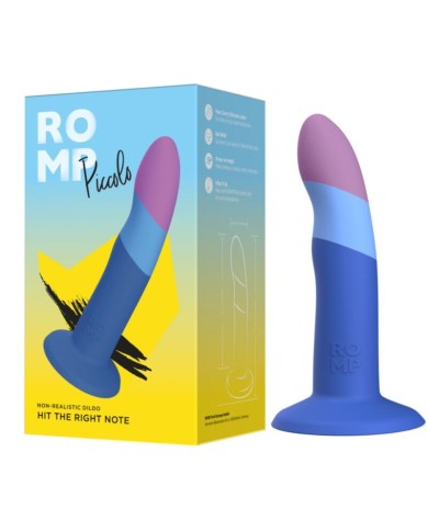 ROMP - PICCOLO GODEMICHET EN SILICONE AVEC VENTOUSE TRICOLORE 14 CM